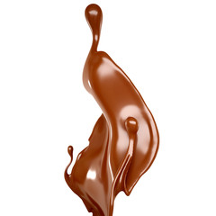 Splash of chocolate 3d illustration, 3d rendering.
