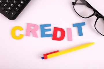 Credit word concept