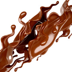 Splash of chocolate 3d illustration, 3d rendering.