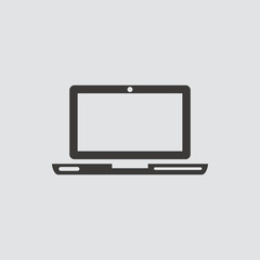 Laptop icon isolated of flat style. Vector illustration.