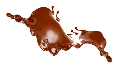 Splash of chocolate 3d illustration, 3d rendering.