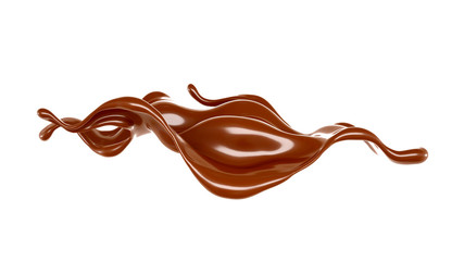 Splash of chocolate 3d illustration, 3d rendering.