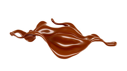 Splash of chocolate 3d illustration, 3d rendering.