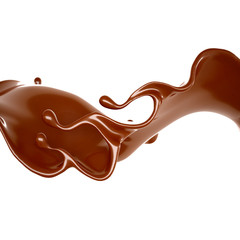Splash of chocolate 3d illustration, 3d rendering.