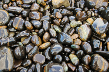 black shiny rocks