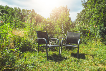 typical nature scene with two steel stairstypical nature scene with two steel stairs