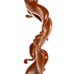 Splash of chocolate 3d illustration, 3d rendering.