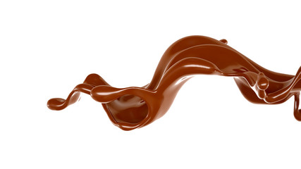 Splash of chocolate 3d illustration, 3d rendering.
