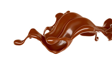 Splash of chocolate 3d illustration, 3d rendering.
