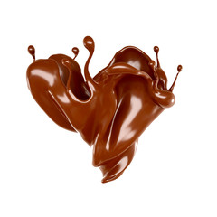 Splash of chocolate 3d illustration, 3d rendering.