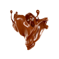 Splash of chocolate 3d illustration, 3d rendering.