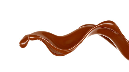 Splash of chocolate 3d illustration, 3d rendering.