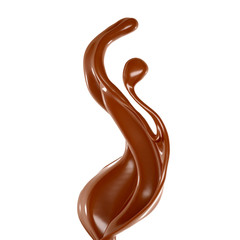Splash of chocolate 3d illustration, 3d rendering.
