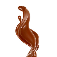 Splash of chocolate 3d illustration, 3d rendering.