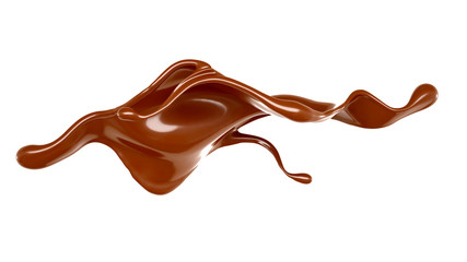 Splash of chocolate 3d illustration, 3d rendering.