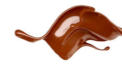 Splash of chocolate 3d illustration, 3d rendering.