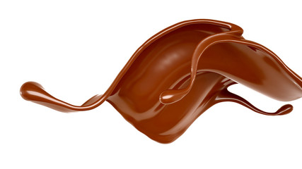 Splash of chocolate 3d illustration, 3d rendering.