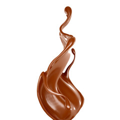 Splash of chocolate 3d illustration, 3d rendering.