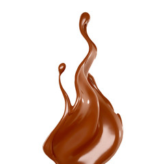 Splash of chocolate 3d illustration, 3d rendering.