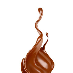 Splash of chocolate 3d illustration, 3d rendering.