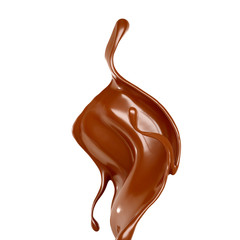 Splash of chocolate 3d illustration, 3d rendering.