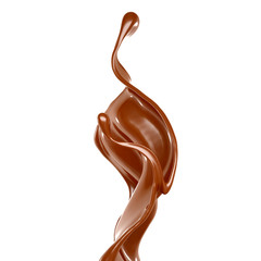 Splash of chocolate 3d illustration, 3d rendering.