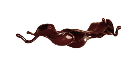 Splash of chocolate 3d illustration, 3d rendering.