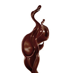 Splash of chocolate 3d illustration, 3d rendering.