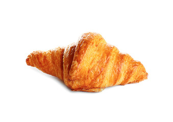 Fresh tasty croissant on white background. French pastry