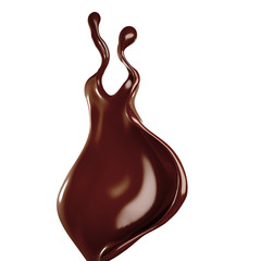 Splash of chocolate 3d illustration, 3d rendering.