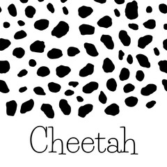 Cheetah skin imitation. Seamless abstract pattern. Vector print. Realistic texture of animals. Black spots isolated on white background. May be applied to clothing, paper or cloth.