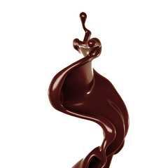 Splash of chocolate 3d illustration, 3d rendering.