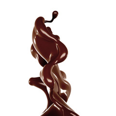 Splash of chocolate 3d illustration, 3d rendering.