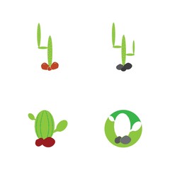Cactus Icon Logo template vector illustration