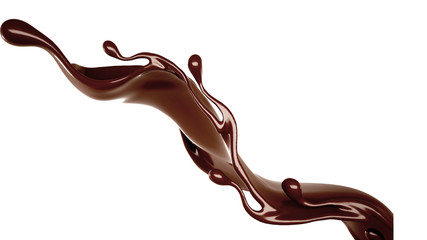 Splash of chocolate 3d illustration, 3d rendering. - 285283990