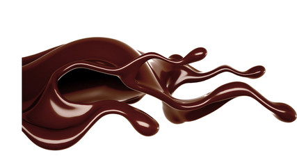 Splash of chocolate 3d illustration, 3d rendering.