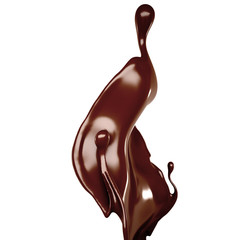 Splash of chocolate 3d illustration, 3d rendering.