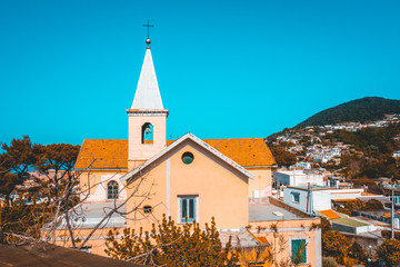 historical church with mountains in the backgroundhistorical church with mountains in the background