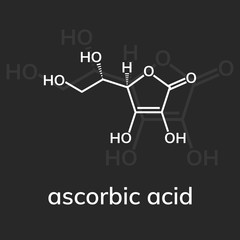 Ascorbic acid or vitamin C chemical formula