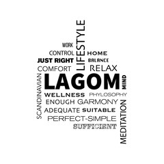 Concept of Lagom Scandinavian lifestyle philosophy