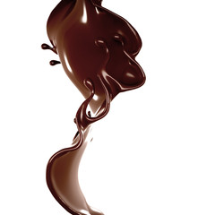 Splash of chocolate 3d illustration, 3d rendering.