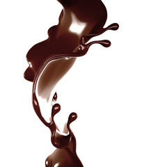 Splash of chocolate 3d illustration, 3d rendering.