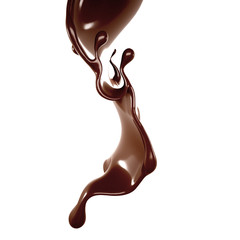 Splash of chocolate 3d illustration, 3d rendering.
