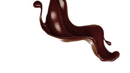 Splash of chocolate 3d illustration, 3d rendering.