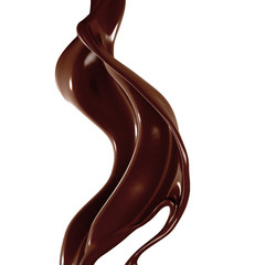 Splash of chocolate 3d illustration, 3d rendering.