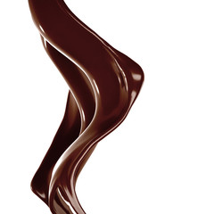 Splash of chocolate 3d illustration, 3d rendering.