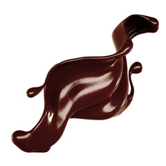 Splash of chocolate 3d illustration, 3d rendering.
