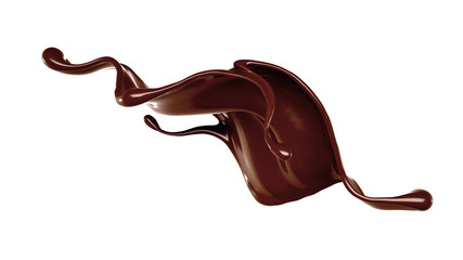 Splash of chocolate 3d illustration, 3d rendering.