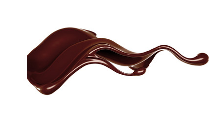 Splash of chocolate 3d illustration, 3d rendering.