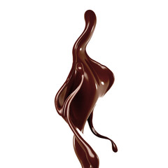 Splash of chocolate 3d illustration, 3d rendering.